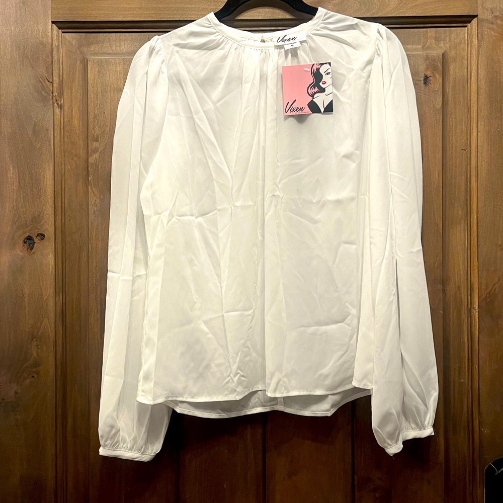Vixen by Micheline Pitt Lovely Blouse in White